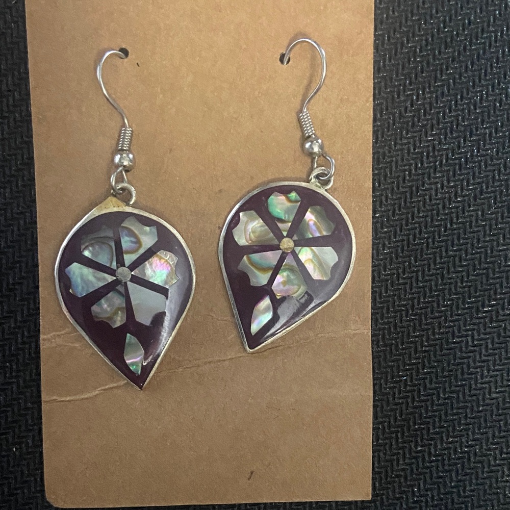 Elegant Silver and Purple Teardrop Earrings